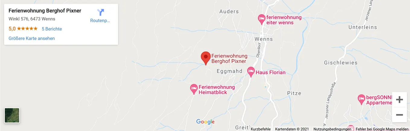 Anfahrt zum Berghof Pixner